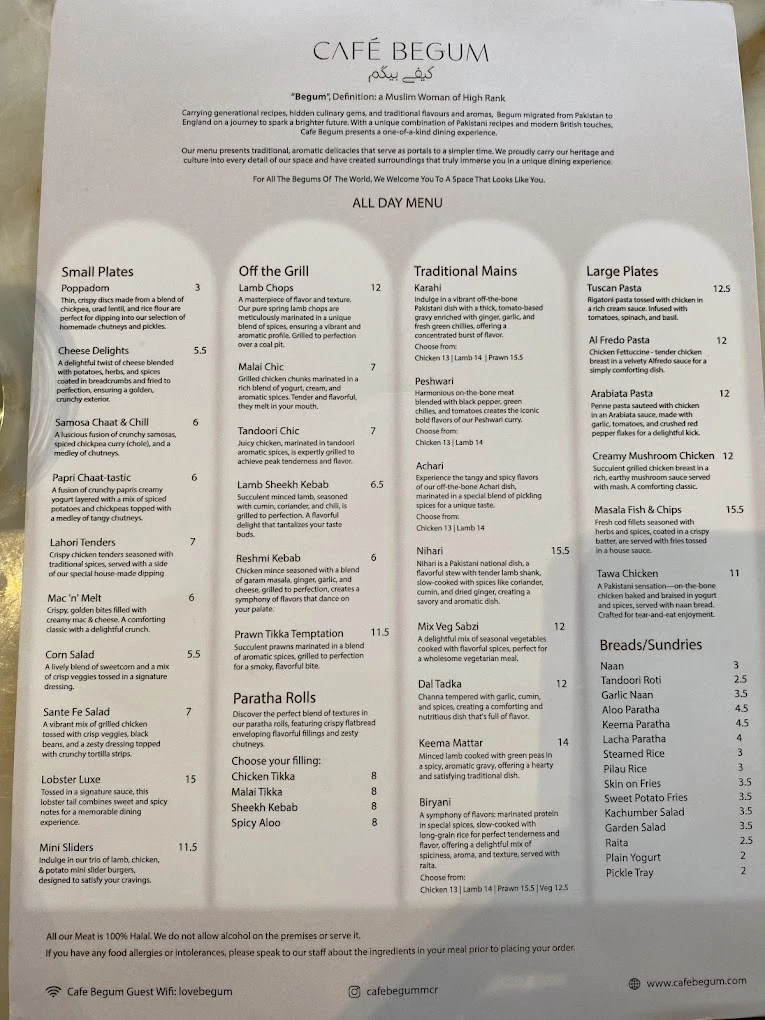 Cafe Begum Manchester menu 10