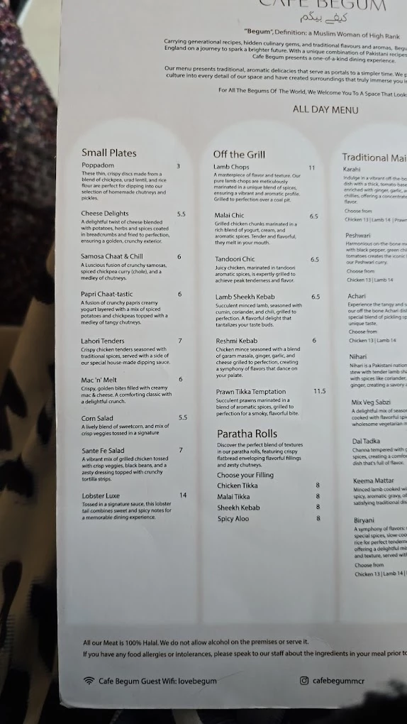 Cafe Begum Manchester menu 8