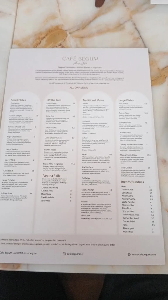 Cafe Begum Manchester menu 3